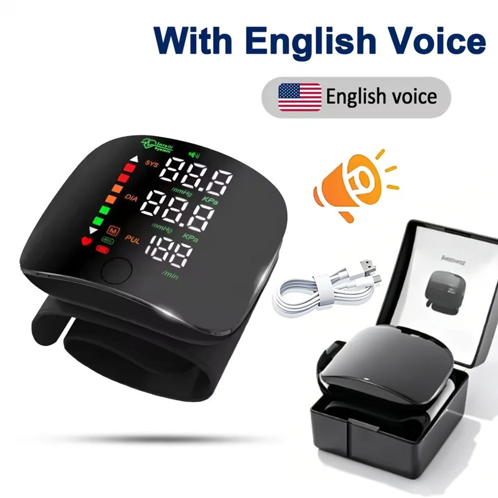 Rechargeable LED Wrist Blood Pressure Monitor